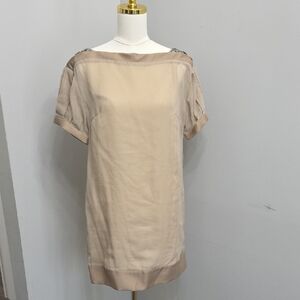 Vintage Y2K Phillip Lim 3.1  Beige Short Sleeve Dress